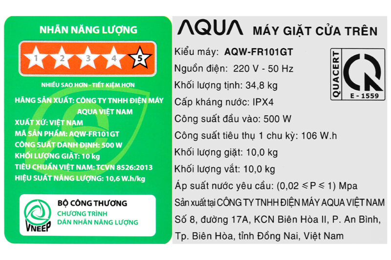 Máy giặt Aqua 10 Kg AQW-FR101GT BK - Image 10