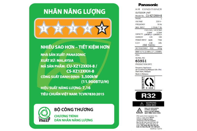 Máy lạnh 2 chiều Panasonic 1.5 HP CU/CS-XZ12XKH-8 - Image 4