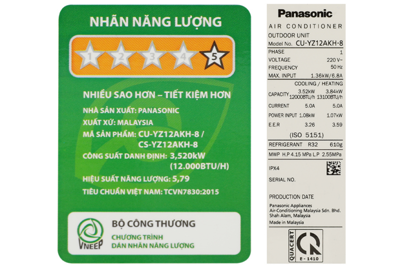 Máy lạnh Panasonic Inverter 1.5 HP CU/CS-YZ12AKH-8 - Image 8