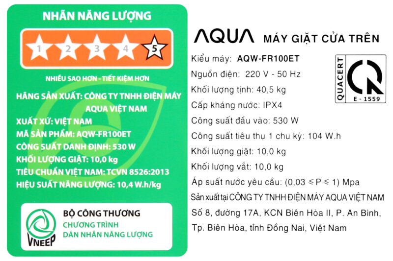 Máy giặt Aqua 10 Kg AQW-FR100ET S - Image 10