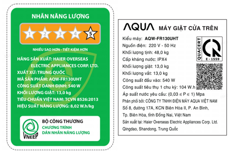 Máy giặt Aqua 13 kg AQW-FR130UHT SS - Image 8