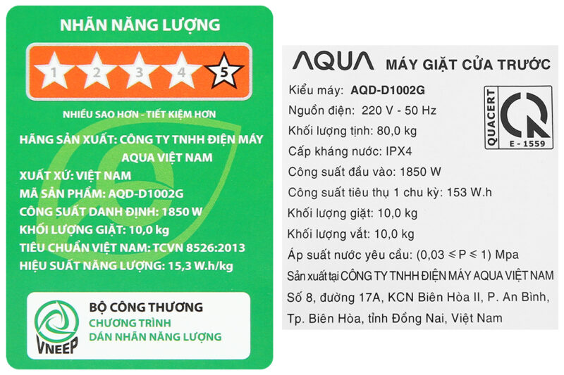 Máy giặt Aqua Inverter 10 kg AQD-D1002G BK - Image 9