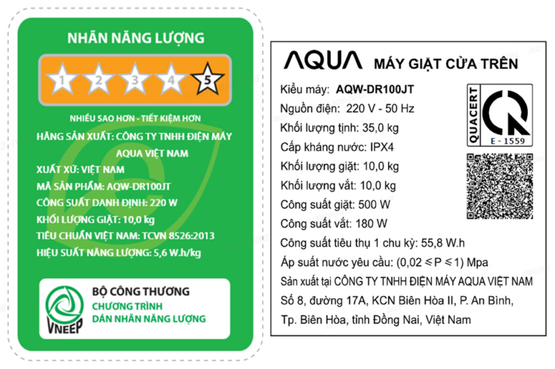 Máy giặt Aqua Inverter 10 kg AQW-DR100JT BK - Image 6