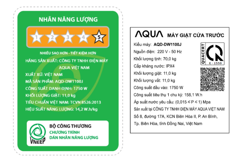 Máy giặt Aqua Inverter 11 kg AQD-DW1100J BK - Image 6