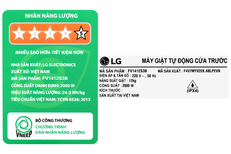 Máy giặt LG AI DD Inverter 12 kg FV1412S3B - Image 9