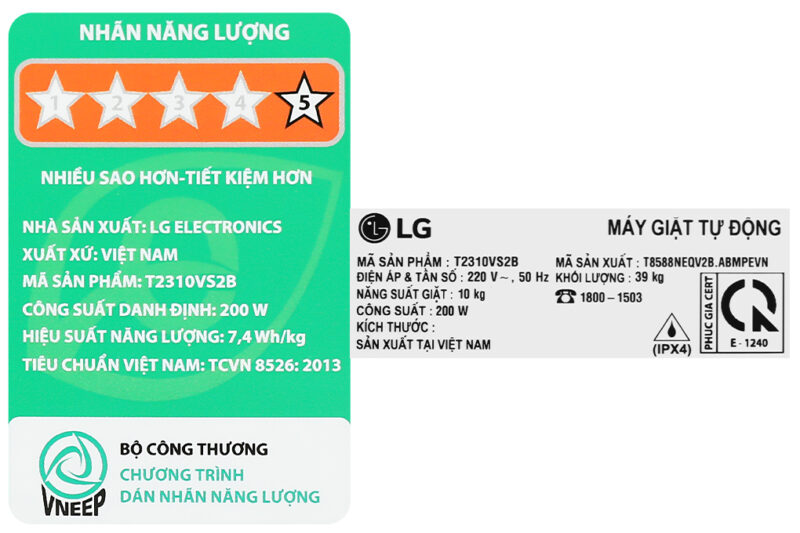 Máy giặt LG Inverter 10 kg T2310VS2B - Image 11