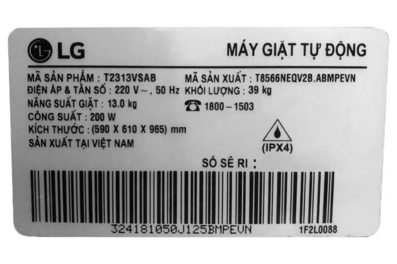 Máy giặt LG Inverter 13 kg T2313VSAB - Image 7