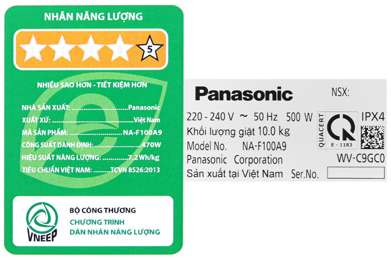 Máy giặt Panasonic 10 Kg NA-F100A9BRV - Image 10