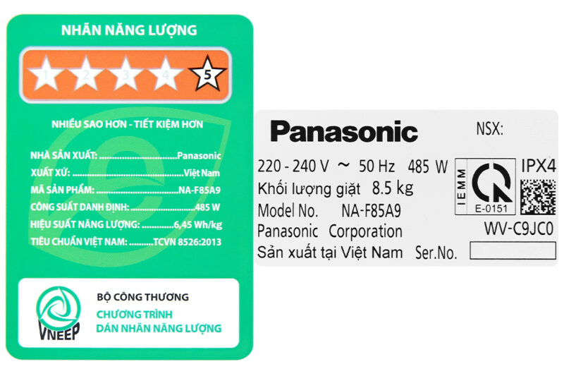 Máy giặt Panasonic 8.5 Kg NA-F85A9BRV - Image 10