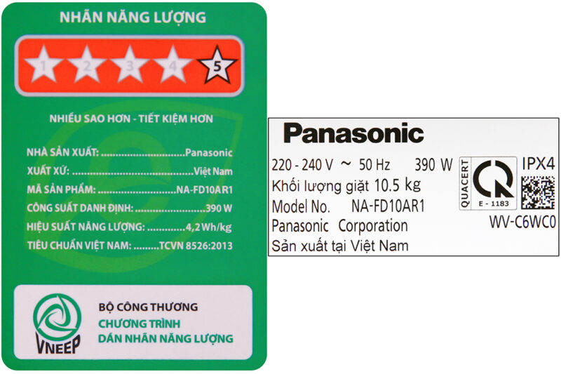 Máy giặt Panasonic Inverter 10.5 Kg NA-FD10AR1BV - Image 10