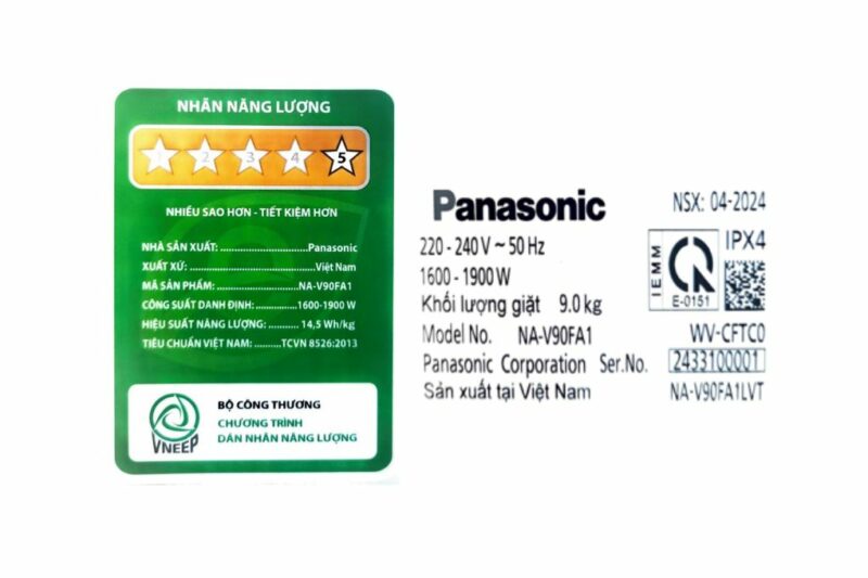 Máy giặt Panasonic Inverter 9 kg NA-V90FA1LVT - Image 7