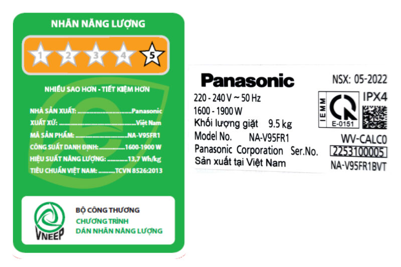 Máy giặt Panasonic Inverter 9.5 Kg NA-V95FR1BVT - Image 7