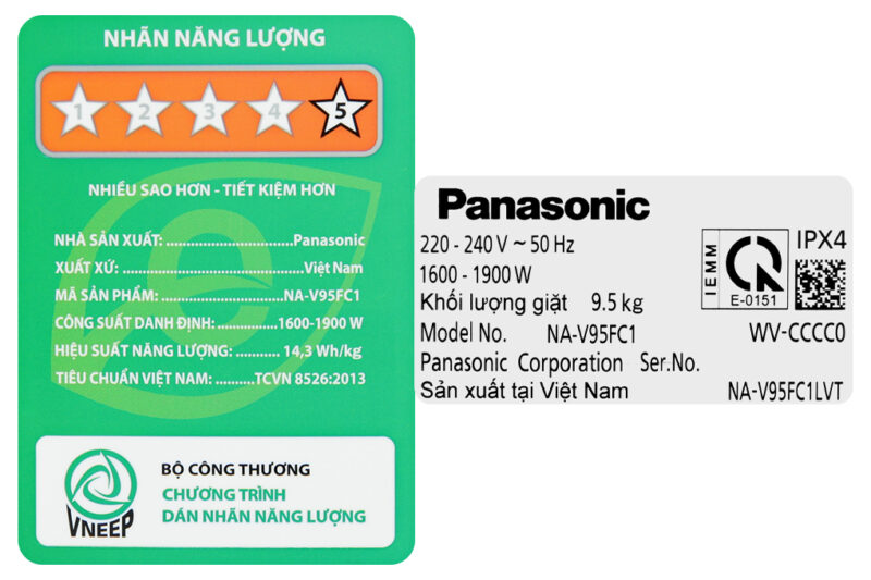 Máy giặt Panasonic Inverter giặt 9.5 kg NA-V95FC1LVT - Image 9