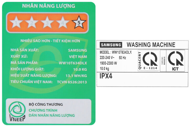 Máy giặt Samsung AI Inverter 10kg WW10T634DLX - Image 9