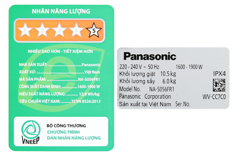 Máy giặt sấy Panasonic Inverter 10.5 kg NA-S056FR1BV - Image 9