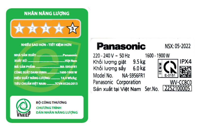 Máy giặt sấy Panasonic Inverter 9.5 kg NA-S956FR1BV - Image 7