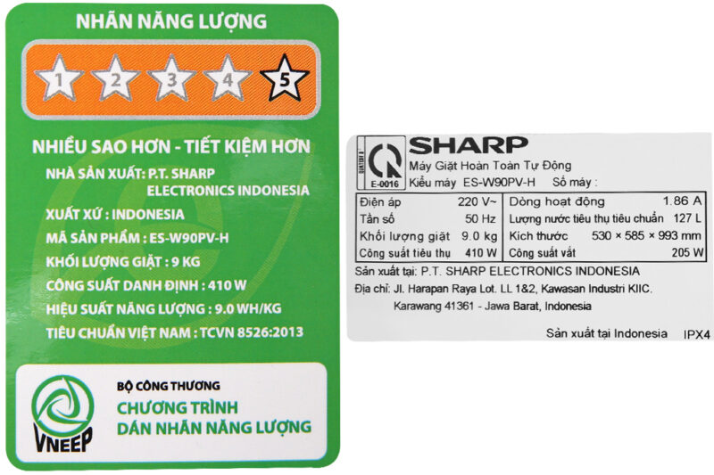 Máy giặt Sharp 9 kg ES-W90PV-H - Image 10