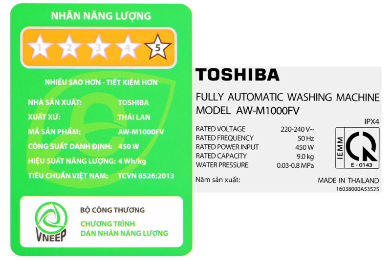 Máy giặt Toshiba 9 kg AW-M1000FV(MK) - Image 10