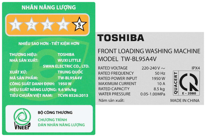 Máy giặt Toshiba Inverter 8.5 kg TW-BL95A4V(SS) - Image 9