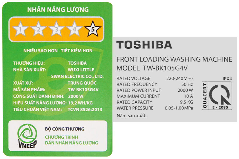 Máy giặt Toshiba Inverter 9.5 Kg TW-BK105G4V(MG) - Image 9