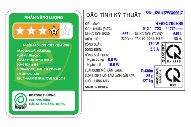 Tủ lạnh Samsung Inverter 649 lít RF59C700ES9/SV - Image 10