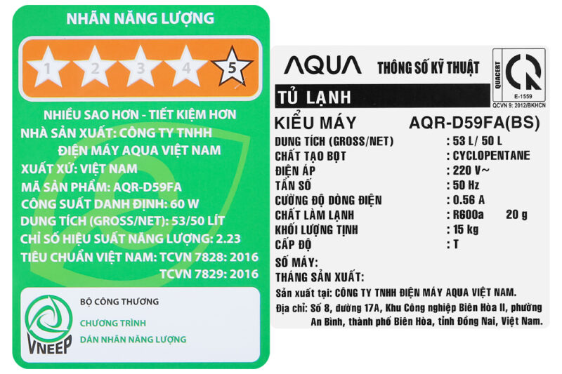 Tủ lạnh Aqua 50 lít AQR-D59FA(BS) - Image 10