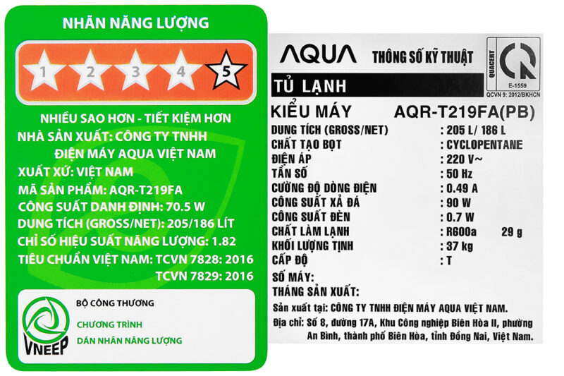 Tủ lạnh Aqua Inverter 186 lít AQR-T219FA(PB) - Image 11