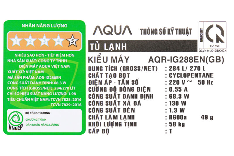 Tủ lạnh Aqua Inverter 270 lít AQR-IG288EN (GB) - Image 12