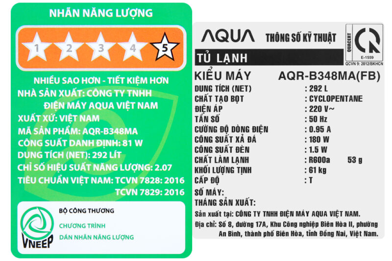 Tủ lạnh Aqua Inverter 292 lít AQR-B348MA(FB) - Image 8