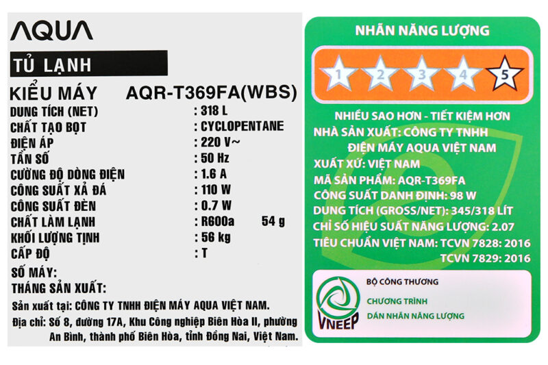 Tủ lạnh Aqua Inverter 318 lít AQR-T369FA(WBS) - Image 9