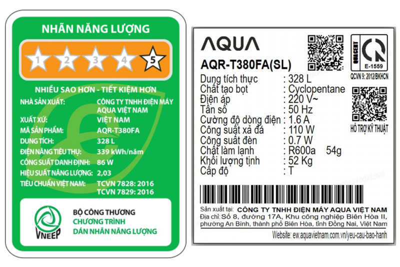 Tủ lạnh Aqua Inverter 328 lít AQR-T380FA(SL) - Image 5