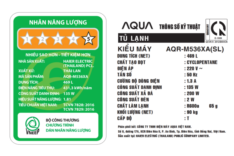 Tủ lạnh Aqua Inverter 469 lít Multi Door AQR-M536XA(SL) - Image 6