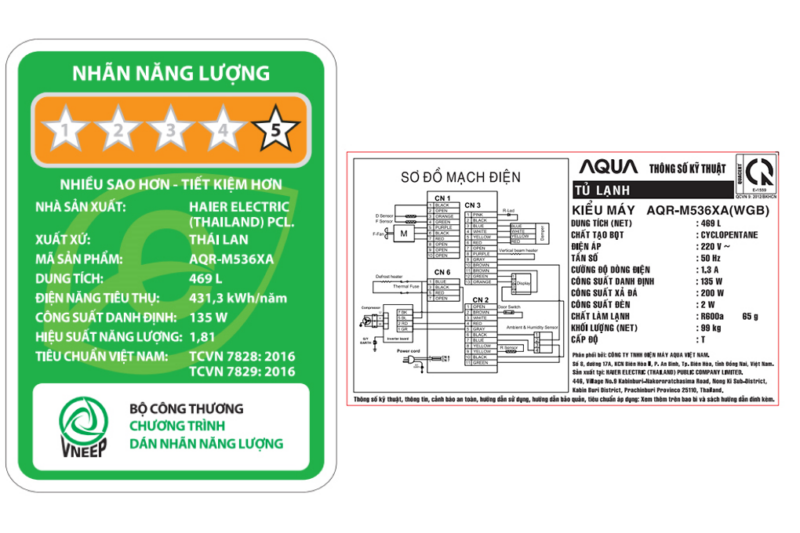 Tủ lạnh Aqua Inverter 469 lít Multi Door AQR-M536XA(WGB) - Image 6