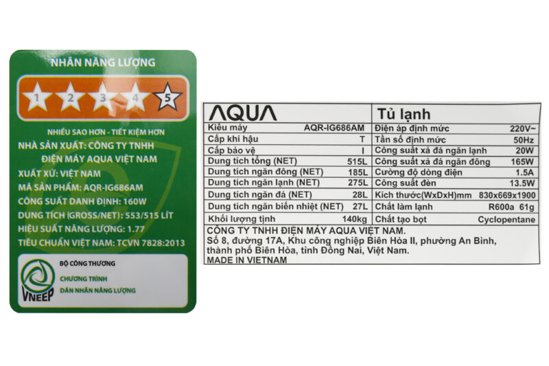 Tủ lạnh Aqua Inverter 515 lít AQR-IG686AM GB - Image 11