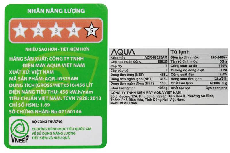 Tủ lạnh Aqua Inverter 516 lít AQR-IG525AM GS - Image 11