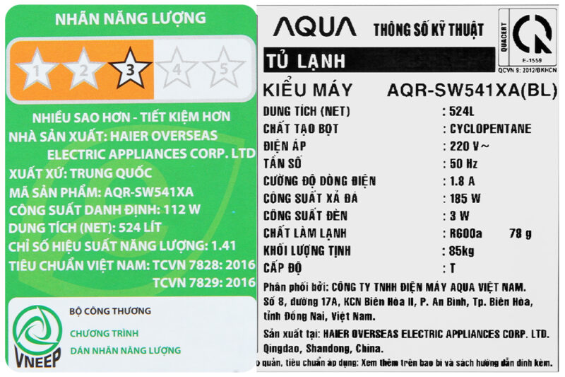 Tủ lạnh Aqua Inverter 524 lít AQR-SW541XA(BL) - Image 9