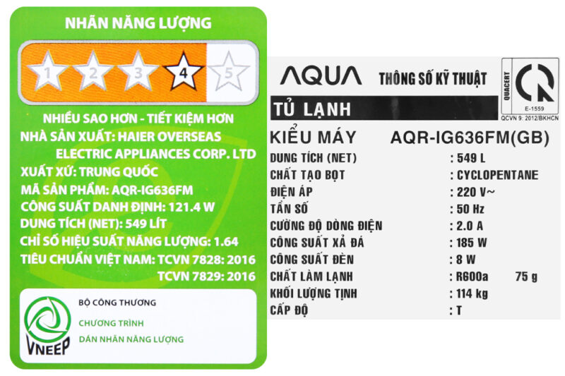 Tủ lạnh Aqua Inverter 549 lít AQR-IG636FM(GB) - Image 11