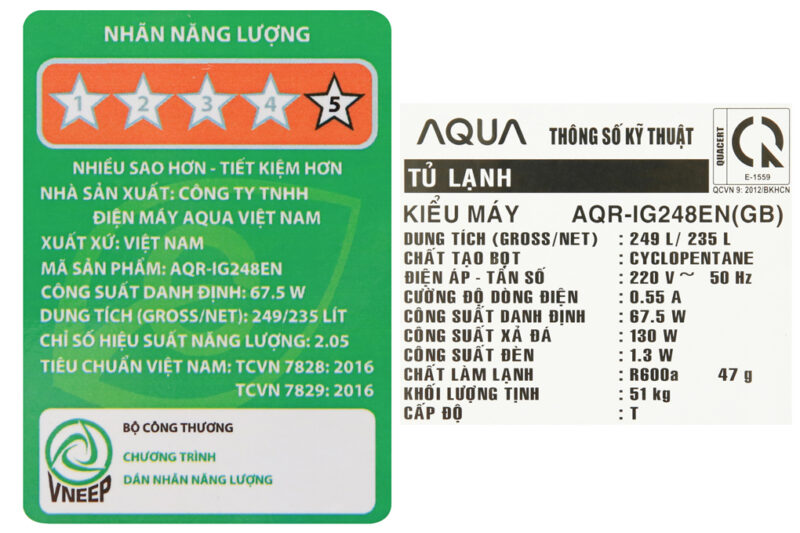 Tủ lạnh Aqua Inveter 235 lít AQR-IG248EN (GB) - Image 12