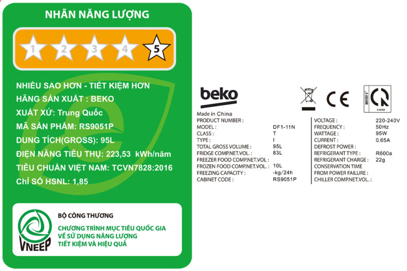 Tủ lạnh Beko 93 lít RS9051P - Image 12