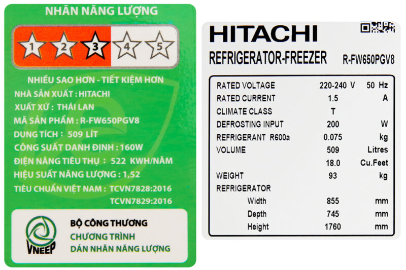 Tủ lạnh Hitachi Inverter 509 lít R-FW650PGV8 GBK - Image 13