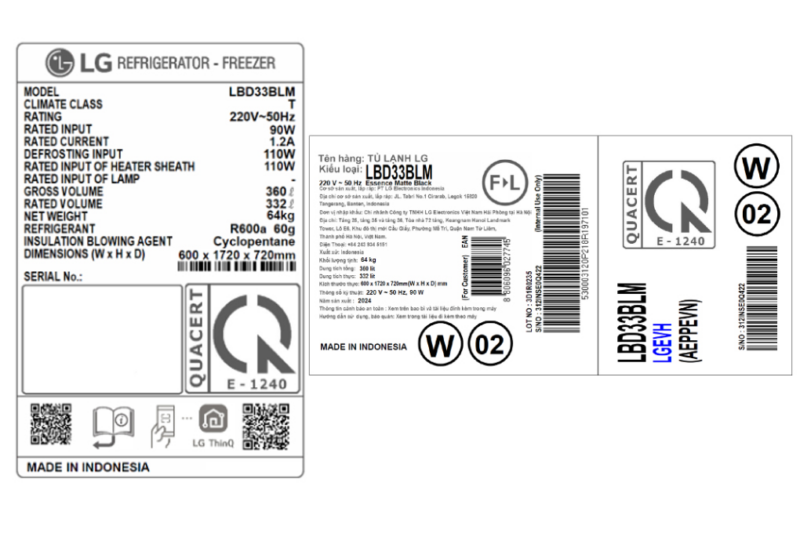 Tủ lạnh LG Inverter 332 lít LBD33BLM - Image 12