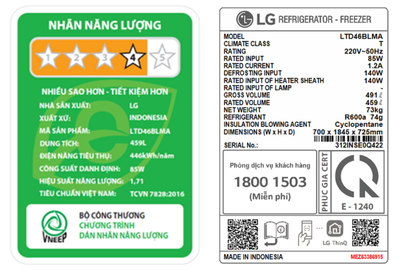 Tủ lạnh LG Inverter 459 lít LTD46BLMA - Image 9