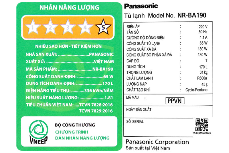 Tủ lạnh Panasonic Inverter 170 lít NR-BA190PPVN - Image 11