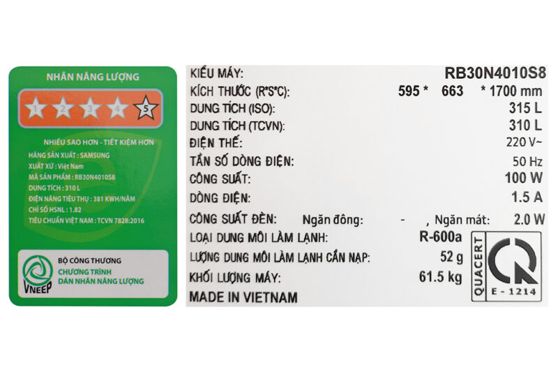 Tủ lạnh Samsung Inverter 310 lít RB30N4010S8/SV - Image 13