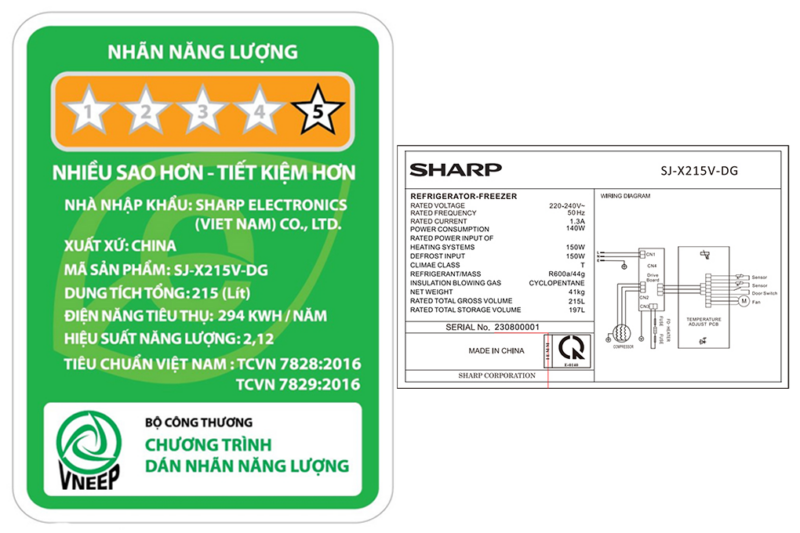 Tủ lạnh Sharp Inverter 197 lít SJ-X215V-DG - Image 7