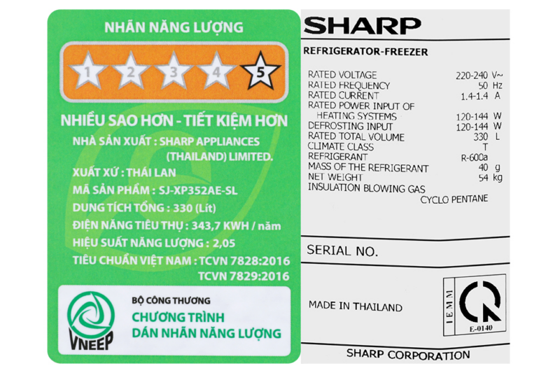 Tủ lạnh Sharp Inverter 330 lít SJ-XP352AE-SL - Image 11