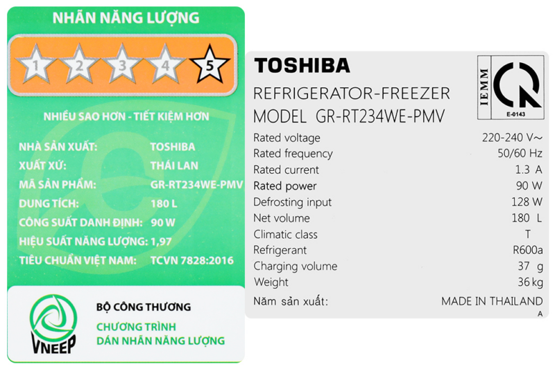 Tủ lạnh Toshiba Inverter 180 lít GR-RT234WE-PMV(52) - Image 12